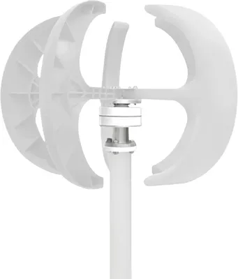 Image de Éolienne verticale, 5 pales, contrôle de vitesse réglable, couleur blanche