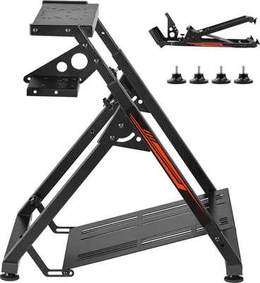 Zdjęcie produktu dla Stojak na kierownicę SucceBuy, regulowana wysokość i składany stojak na symulator do G923 G920 G29 G27, Thrustmaster T300RS TX F458 T500RS T3PA-PRO (F1/GT) kokpit do gier, bez symulatora pedałów, oszczędność miejsca