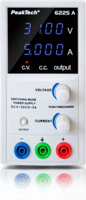 Obrázek produktu pro PeakTech 6225 A - Labornetzgerät, 0 - 30 V, 0 - 5 A, stabilisiert (P 6225 A)
