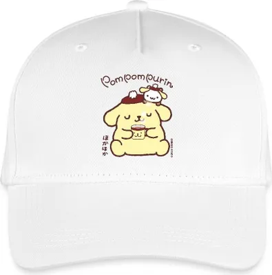 Produktbild von Spreadshirt Pompompurin Trinkt Kaffee Mit Muffin Kinder Bio Basecap, One size, Weiß