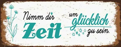 Produktbild von vianmo Holzschild 10x27 cm Nimm dir Zeit um Glücklich Glück Spruch Zitat