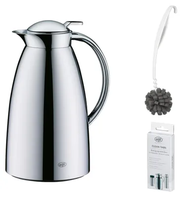 Zdjęcie produktu dla alfi GUSTO Isolierkanne 1,0l – Vorteilsset mit Reinigungsbürste CLEAN FIX 30 cm + CLEAN TABS (20 Stück)