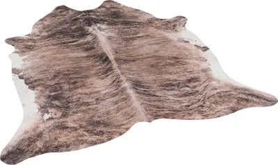 Produktbild von Teppich Kunstfaser Tierfell Rinderfell Optik , Größe:155x190 cm, Farbe:Braun Beige