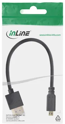 Produktbild von InLine HDMI Superslim Kabel A an D, HS mit Eth., Premium, schwarz / gold, 0,5m, 0,5 m, HDMI Typ A (Standard), HDMI Typ D (Mikrofon), 3D, Schwarz