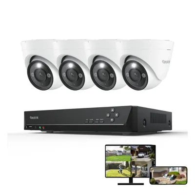Immagine prodotto di Sistema di sorveglianza PoE da 12 MP di Reolink, telecamere di sicurezza a cupola 4X 6K 12MP e NVR PoE 8CH 2TB, registrazione 24/7, rilevamento persone/veicoli/animali domestici
