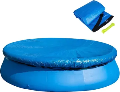Produktbild von 305CM Runde Poolabdeckung blau - Schwimmbad Abdeckplane - Winddicht, regenfest, staubdicht