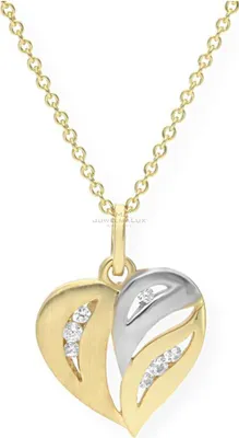 Produktbild von JuwelmaLux Anhänger 333 Gold- und Weißgold Herz Zirkonia JL20-02-0539