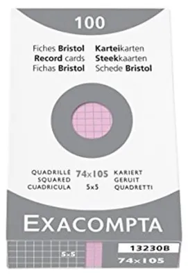 Immagine prodotto di EXACOMPTA Schede DIN A7 a scacchi rosa 100 schede