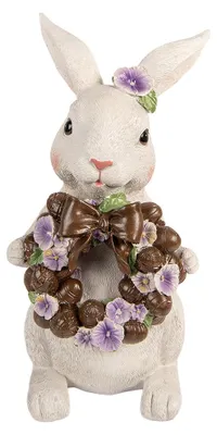 Immagine prodotto di Clayre & Eef figura decorativa coniglio 17x16x30 cm plastica bianca