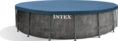 Produktbild von Intex Baltik, 16805 l, Gerahmter Pool, Kind & Erwachsener, Leiter, Blau, Grau, 73,4 kg
