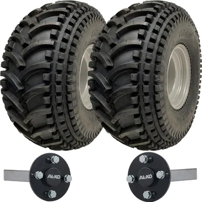 Obrázok produktu pre 22x11.00-8 Open Centre P308 ATV Trailer Kit Wheels & ALKO Axles 310kgs Capacity