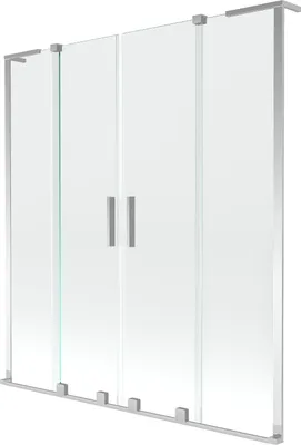 Produktbild von Mexen Velar L Duo Badewannenwand 2-flügelig verschiebbar 160 x 150 cm, transparent, Chrom - 896-160-003-02-01