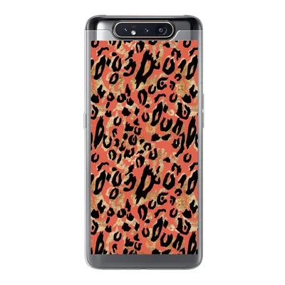 Produktbild von MuchoWow® Handyhülle Schutzhülle Hülle für Samsung Galaxy A80 Pantherdruck - Gold - Rosa Silikon Softcase Handy Hülle - Schutzdeckel