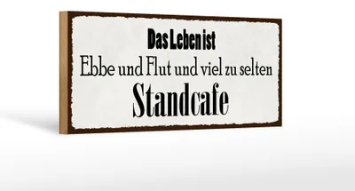 Produktbild von Holzschild Spruch 27x10cm Leben ist Ebbe und Flut und viel