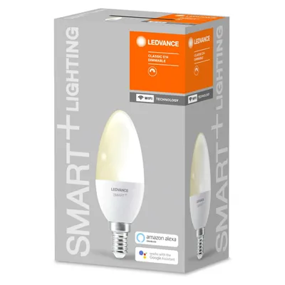 Produktbild von LEDVANCE 00217488, Intelligentes Leuchtmittel, WLAN, Edelstahl, Weiß, E14, Warmweiß, 2700 K