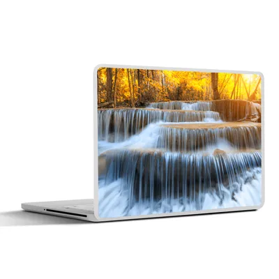 Produktbild von MuchoWow® Laptop Aufkleber Sticker Cover Wasserfall - Natur - Bäume - Herbst - Landschaft 36.5x27.5 cm - Laptop-Sticker