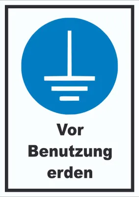 Produktbild von Vor Benutzung erden Schild A0 (841x1189mm)