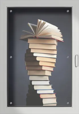 Produktbild von Wallario Lichtschutzbild, Dekorativer Sichtschutz Sonnenschutz 60 x 93 cm mit Motiv: Bücherstapel - Verdunklung ohne Bohren