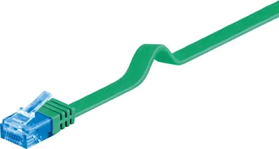 Produktbild von Síťový kabel CAT 6a, U/UTP, plochý, zelený - Délka: 2,0 m