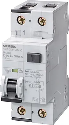Produktbild von Siemens FI/LS 1+N 2TE 10kA Typ A 30mA C10, Mehrfarbig, 274 g