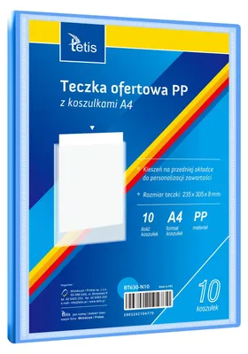Productafbeelding van A4-ordner van PP-kunststof met 10 insteekhoesjes, blauw