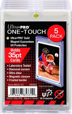A pack of Ultra Pro One Touch magnetic card holders.