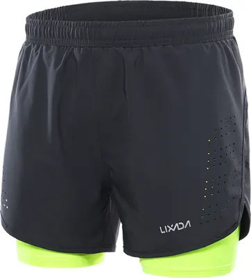 Image de short de course 2 en 1 pour hommes, séchage rapide, respirant, pour l'entraînement actif, le jogging et le vélo avec doublure intérieure plus longue M