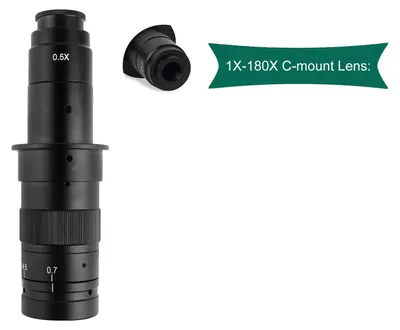 Imagen del producto de Lente para microscopio, zoom continuo, amplia compatibilidad, zoom de 0.7x a 4.5x
