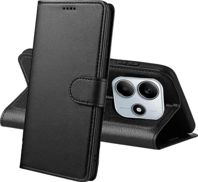 Immagine prodotto di Custodia per Xiaomi Redmi Note 14 5G - Portafoglio nero con patta per carte magnetizzate Custodia per telefono cellulare Phonillico®