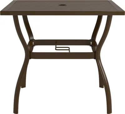 Obrázek produktu pro vidaXL Zahradní stůl hnědý 81,5x81,5x72 cm Ocel