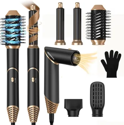 UKLISS Hairstyler 6 In 1 – Heißluftbürste, Lockenstab, Föhn, Volumenbürste In Einem