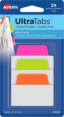 Obrázok produktu pre AVERY Zweckform 74753 UltraTabs Multi-Use Haftmarker farbsortiert 24 Blatt