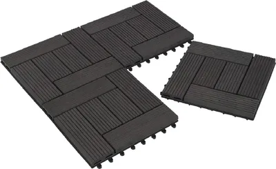Produktbild von EUGAD 22 Stück WPC Fliesen Terrassenfliesen Zuschneidbar, mit Stecksystem,2m², Anthrazit