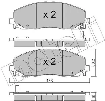 Produktbild von METELLI 22-0946-0 Bremsbeläge Satz Vorne Bremsklötze für FIAT Freemont (345) für CHRYSLER GRAND VOYAGER V (RT) für LANCIA Voyager (404) für JEEP