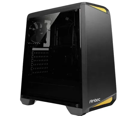 Produktbild von Antec NX100, Midi Tower, PC, Schwarz, Gelb, ATX, micro ATX, Mini-ITX, Kunststoff, SGCC, 35 cm