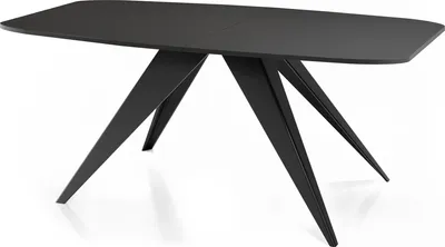 Produktbild von Ausziehbarer Esstisch im Loft-Stil - Industrieller Tisch mit Schwarzen Metallbeinen - Modernes Design für Wohnzimmer - 180 cm Ausziehbar auf 220 cm - Schwarz