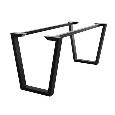 Produktbild von MetaloPro Tischbeine Metall, Schwerlast Stahl Schreibtisch Beine, Tischkufen Schwarz und Schrauben, Bodenschoner, Trapez Tischgestell für Moderne Couchtisch, Esstisch, Wohnzimmertisch MetaloPro Tischbeine Metall, Schwerlast Stahl Schreibtisch Beine, Tischkufen Schwarz und Schrauben, Bodenschoner, Trapez Tischgestell für Moderne Couchtisch, Esstisch, Wohnzimmertisch – 150x70x72 cm