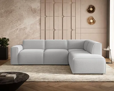 Produktbild von GrainGold Ecksofa L-Form Rechts Eluno - Moderne Ecksofa, Wohnzimmer Ecksofa - Eckcouch Grau (Quelle 83)