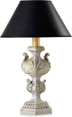 Produktbild von Casa Padrino Luxus Barock Tischleuchte Antik Grau / Schwarz Ø 18 x H. 46,5 cm - Prunkvolle Barockstil Schreibtischleuchte mit rundem Lampenschirm - Luxus Qualität -  Italy