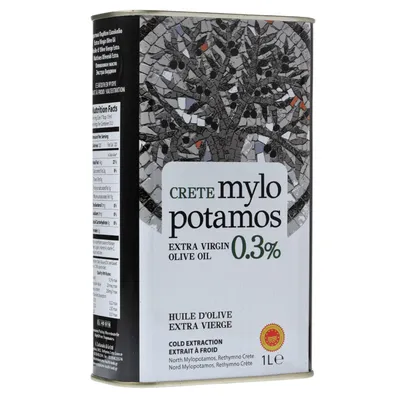 Zdjęcie produktu dla Grecka oliwa z oliwek extra virgin Mylopotamos 0,3% 1 l tłoczona na zimno