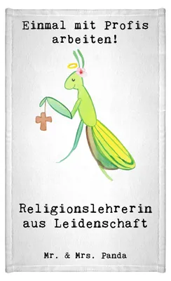 Produktbild von Mr. & Mrs. Panda Handtuch Religionslehrerin Leidenschaft - Weiß - Geschenk, Witzig, Spruch, Klein, Lustig, Frotteetuch, Frotteehandtuch, Grundschule, Gästetuch