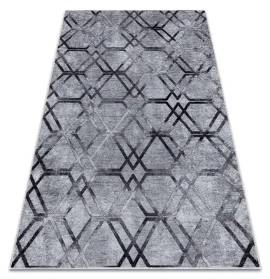 Image de Tapis lavable MIRO 51805.803 Géométrique, treillis antidérapant - gris gris 160x220 cm