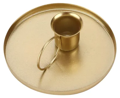 Retro Kerzenhalter gold, tropffrei, mit Griff, 1 Stück