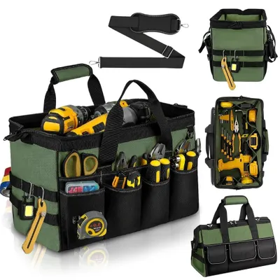 Image de Solidchoice - Sac à outils professionnel avec 21 compartiments et bandoulière réglable