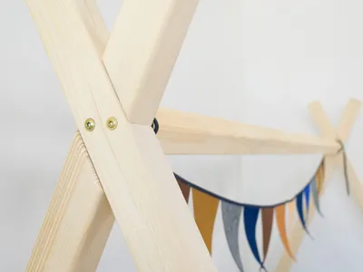 Obrázok produktu pre Benlemi Detská drevená posteľ NAKANA v tvare teepee 90x180 cm Šedá