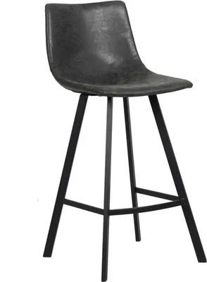 Produktbild von Barhocker Ozan, schwarz, Kunstleder, 68cm Sitzhöhe, 98cm Gesamthöhe, Fußstütze