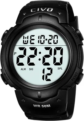 Produktbild von Watch Herrenuhr Digital Sport Outdoor: 50M Wasserdicht Große Zifferblatt Militär - Tactical LCD Digital Armbanduhr Mit Wecker/Kalender/Stoppuhr