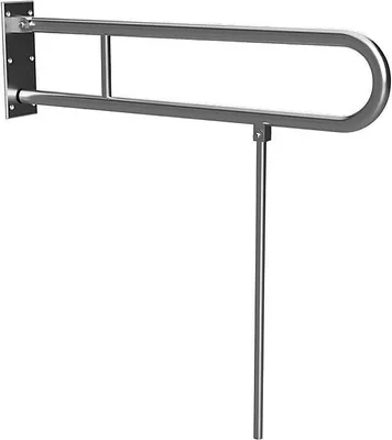 Produktbild von BELP Stützklappgriff in U-Form mit Standfuß Edelstahl gebürstet 100x800x866 mm, 120 kg Traglast für Bad & WC >> zum Bohren