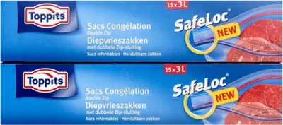 Immagine prodotto di Toppits Safeloc Zip sacchetti per congelatore 3L 15 pezzi