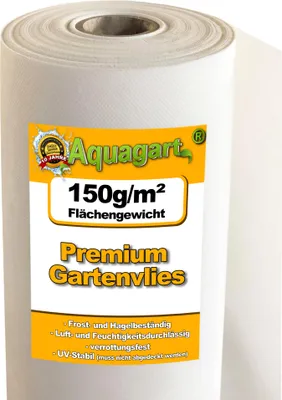 Produktbild von 50m² Gartenvlies Unkrautvlies Unkrautfolie Mulchvlies 150g/m² weiß 1m breit